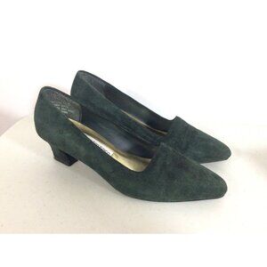 Mootsies Tootsies Green Suede Heels Y2K Pumps Womens 7.5